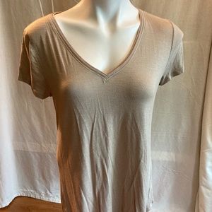 White House Black Market Beige Tunic Tee